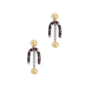 Elegant Gold and Brown Earrings